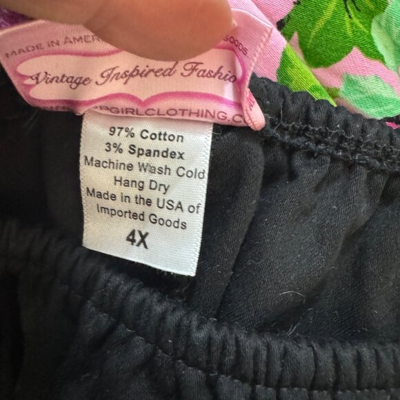 Pinup Couture Black Peasant Top Size 4X Rockabilly - Picture 6 of 6